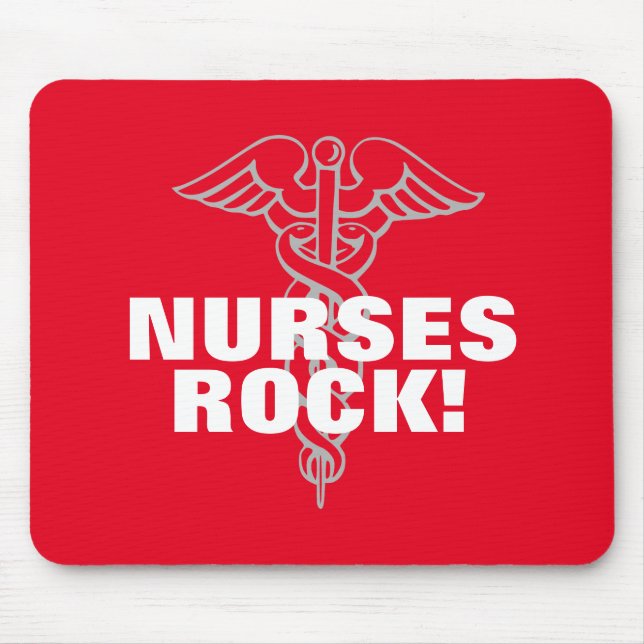 NURSES ROCK mousepad | nursing week day gift idea (Front)