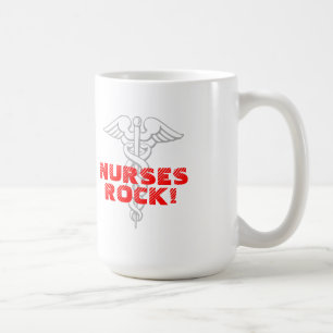 Nurses Rock! Mug with caduceus symbol