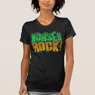 Nurses Rock, Orange and Green Fun T-Shirt