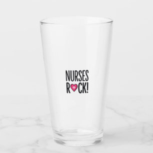Nurses Rock Vintage Nurse Heart Vector Design_1 Glass