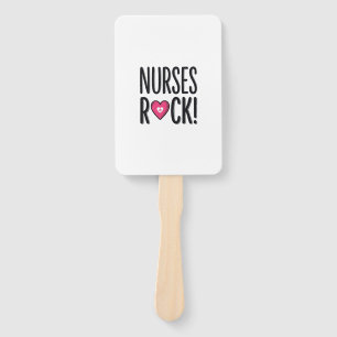 Nurses Rock Vintage Nurse Heart Vector Design_1 Hand Fan