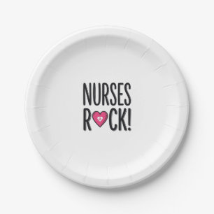 Nurses Rock Vintage Nurse Heart Vector Design_1 Paper Plate