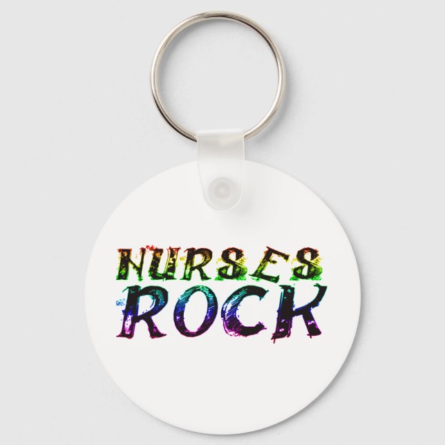 NURSES ROCK WITH COLOR KEY RING (Front)