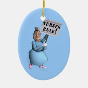 Nurses Rule! Ceramic Ornament