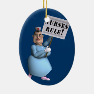 Nurses Rule! Ceramic Tree Decoration
