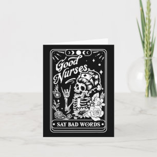 Nurses Say Bad Words Funny Nurse Skeleton Tarot Ca Card