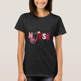 Nurses Valentines Day Hearts Stethoscope Gif For G T-Shirt
