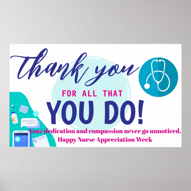 Nurses Week Appreciation Banner – Honouring  Poster (Front)