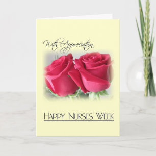 Nurses Week Appreciation-Two Roses Thank You Card
