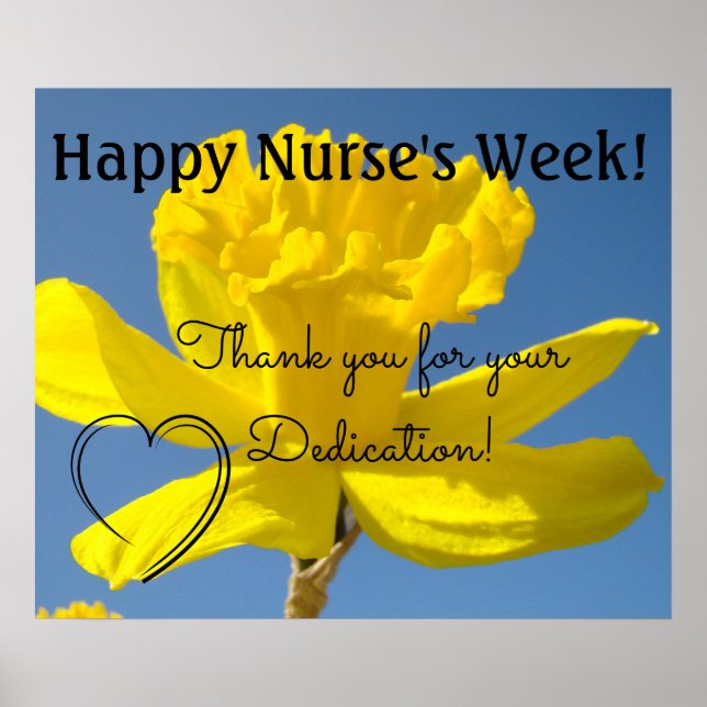 Nurse's Week oosters Thank you Dedication RN Poster (Front)