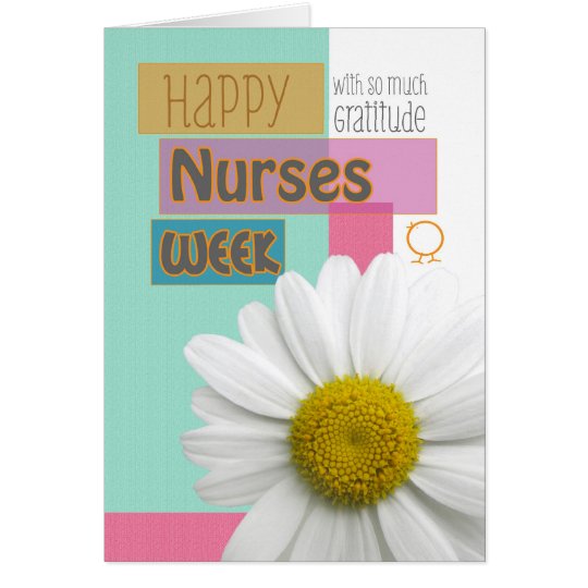 Nurses Week with Gratitude Daisy Scrapbook Modern Card