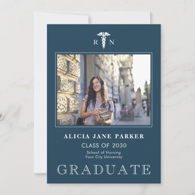 Nursing 2022 school graduation simple modern photo announcement (Front)