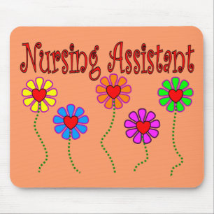 Nursing Assistant Gifts--Floral Design Mouse Pad