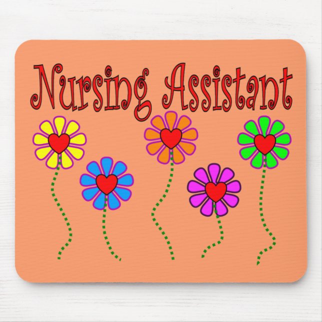 Nursing Assistant Gifts--Floral Design Mouse Pad (Front)