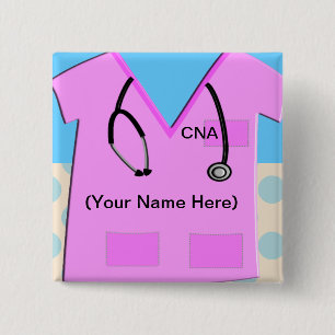 Nursing Assistant Name Badge Scrub Top