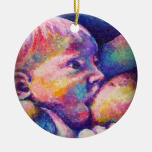 Nursing Baby Ceramic Ornament