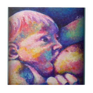 Nursing Baby  Ceramic Tile