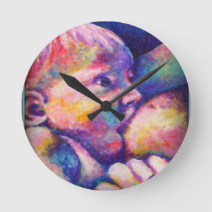 Nursing Baby Round Clock