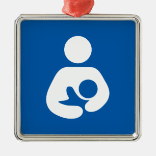 Nursing / Breastfeeding Symbol Metal Ornament