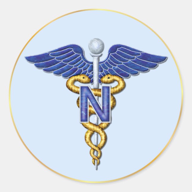 Nursing Caduceus Classic Round Sticker (Front)