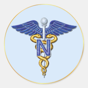 Nursing Caduceus Classic Round Sticker