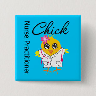 Nursing Career Chick Nurse Practitioner 15 Cm Square Badge