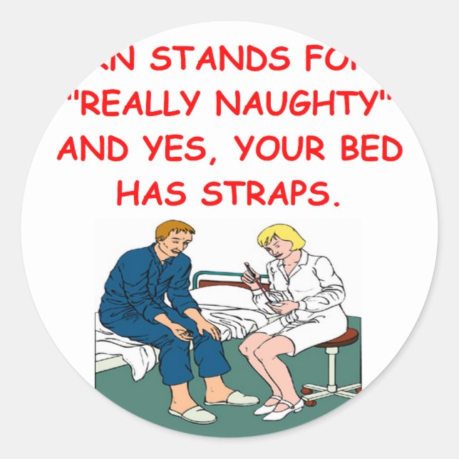 nursing classic round sticker (Front)