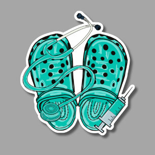 Nursing Clogs, Stethoscope & Syringe Waterproof