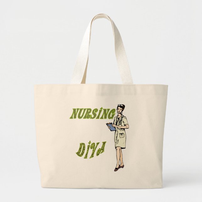 Nursing Diva Large Tote Bag (Front)