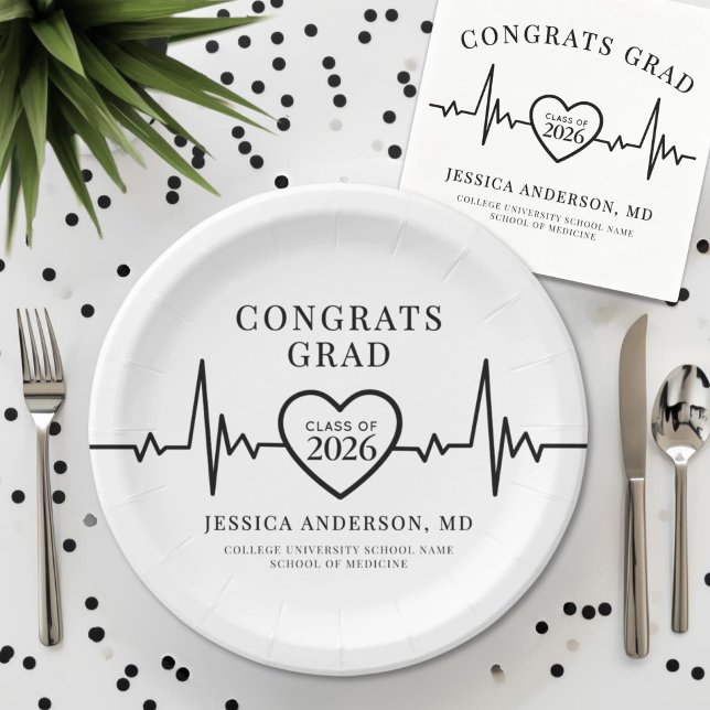 Nursing Doctor Medical Graduation Party Paper Plate (Nursing Doctor Medical Graduation Party Paper Plates)