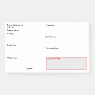 Nursing documentation post-its. post-it notes