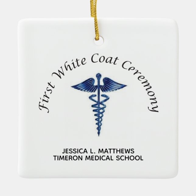 Nursing First White Coat Ceremony Ceramic Ornament (Front)