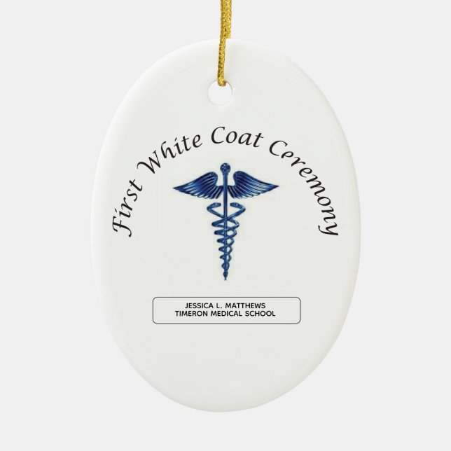 Nursing First White Coat Ceremony Ceramic Ornament (Front)