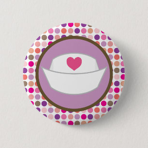 Nursing Gift Heart Hat 6 Cm Round Badge