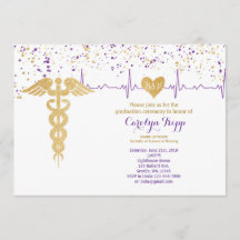 Nursing Graduation Ceremony, BSN- Purple and Gold
