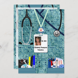 Nursing Graduation Invitation Blues