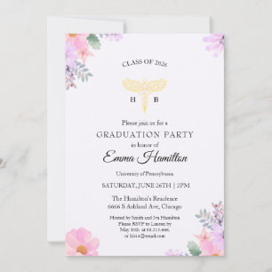 Nursing Graduation Invitation Photo RN BSN Nurse