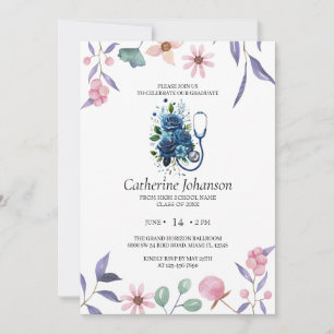 Nursing Graduation Invitation   RN BSN Nurse Party