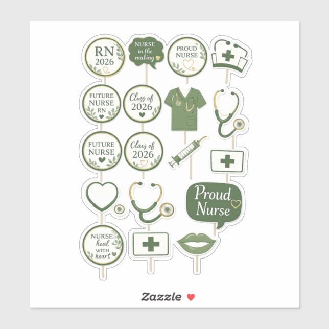 Nursing Graduation Photo Booth sticker 2026 (Sheet)