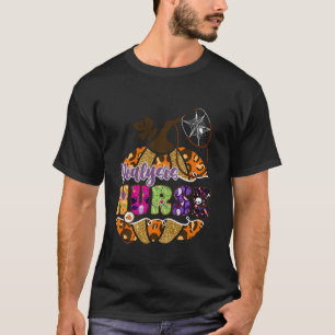 Nursing Halloween Leopard Pumpkin Dialysis Nurse T-Shirt