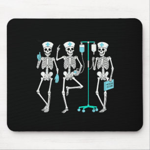 Nursing Halloween Skeleton Nurse Healthcare Soky N Mouse Pad