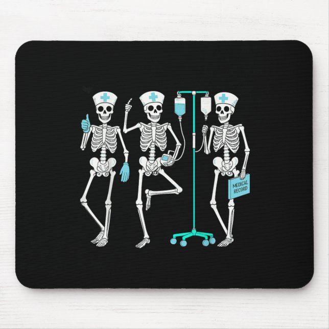 Nursing Halloween Skeleton Nurse Healthcare Soky N Mouse Pad (Front)