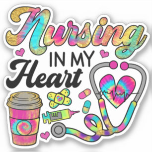 Nursing in My Heart Rainbow Nurse  Sticker