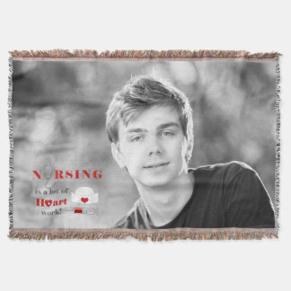 Nursing is a lot of heartwork throw blanket