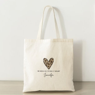 Nursing is a Work of Heart Custom Thank You  Tote Bag