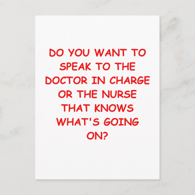 nursing joke postcard (Front)