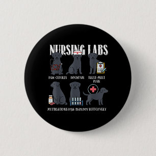 Nursing Labs Black Dog Paw-Cedures Halloween Dog 6 Cm Round Badge