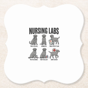 Nursing Labs Dog Medical Pun Vector Shirt Design_1 Paper Coaster