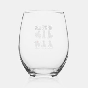 Nursing Labs Dog Medical Pun Vector Shirt Design_1 Stemless Wine Glass