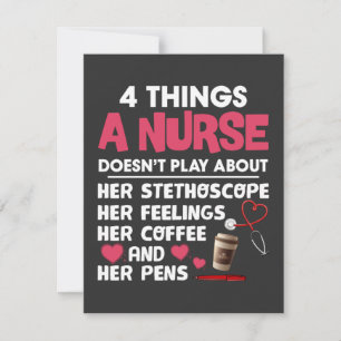 Nursing Life 4 Things About Nurse Thank You Card